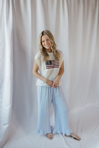 Tori Americana Flag Sweater Top - The Red Thread Boutique