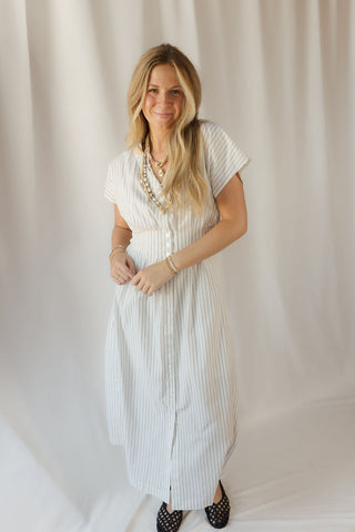 Z Supply Sanna Striped Midi Dress, White Stripe