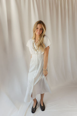Z Supply Sanna Striped Midi Dress, White Stripe