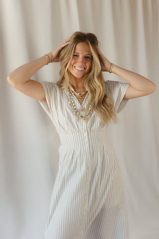 Z Supply Sanna Striped Midi Dress, White Stripe