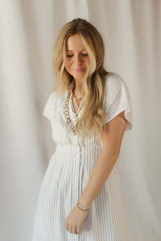 Z Supply Sanna Striped Midi Dress, White Stripe