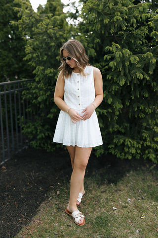 Eyelet Lace Top Skirt Set