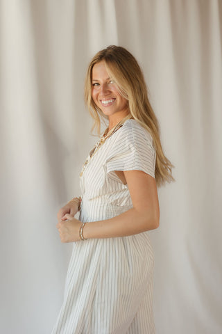 Z Supply Sanna Striped Midi Dress, White Stripe