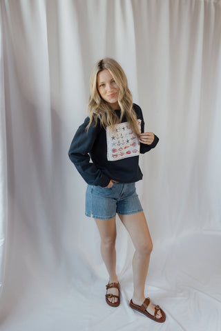 June Nautical Motif American Flag Sweatshirt - The Red Thread Boutique