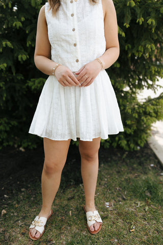Eyelet Lace Top Skirt Set