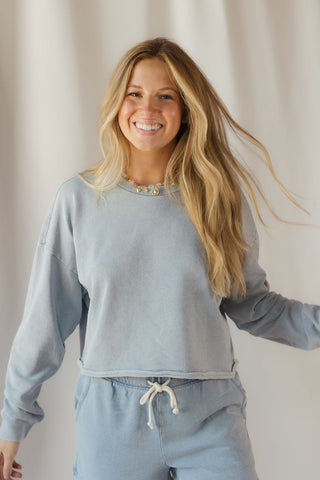 Z Supply Circuit Knit Denim Sweatshirt