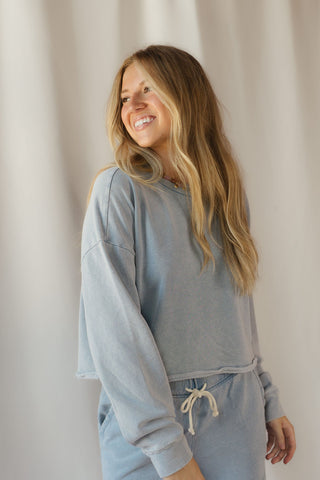 Z Supply Circuit Knit Denim Sweatshirt