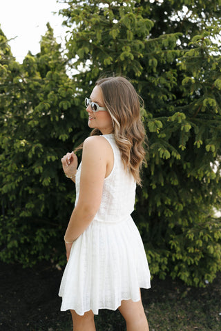 Eyelet Lace Top Skirt Set