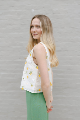 Buttercups Top, Cream Multi