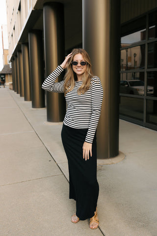 Pristine Striped Tee, Black by Z Supply