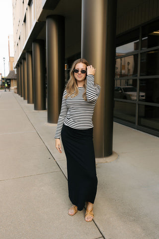 Pristine Striped Tee, Black by Z Supply