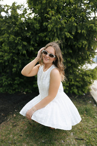 Eyelet Lace Top Skirt Set