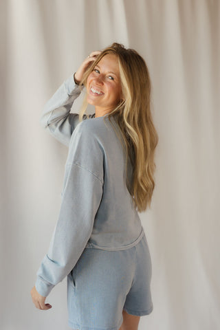 Z Supply Circuit Knit Denim Sweatshirt