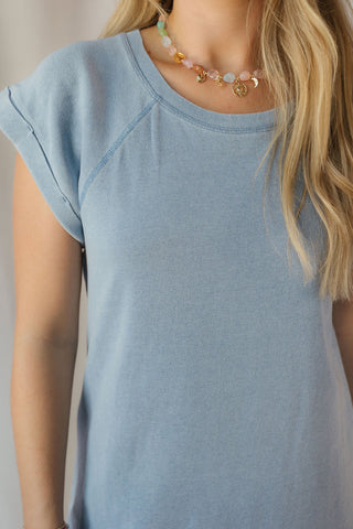 Z Supply Tate Jersey Denim Mini Dress