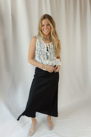 Floral Lace Vest, Off White