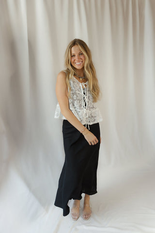 Floral Lace Vest, Off White