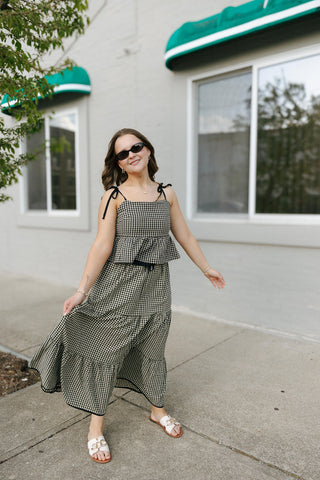 Gingham Tiered Skirt