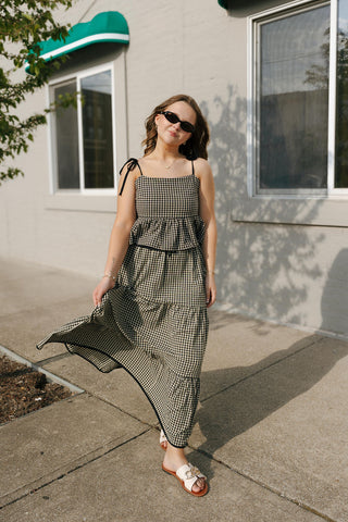 Gingham Tiered Skirt