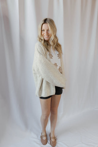 French Vanilla Open Cardigan, Light Beige - The Red Thread Boutique