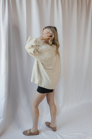 French Vanilla Open Cardigan, Light Beige - The Red Thread Boutique