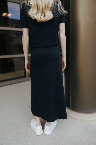 Delavine Textured Midi Skirt, Black by Z Supply
