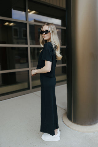 Delavine Textured Midi Skirt, Black by Z Supply