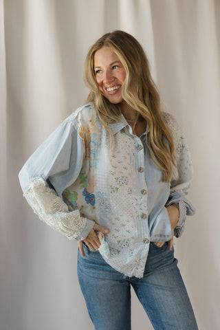 Gina Patchwork Denim Jacket - The Red Thread Boutique