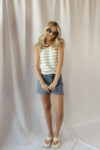 Kiwi Stripe Knit Tank