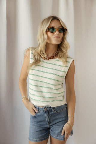Kiwi Stripe Knit Tank