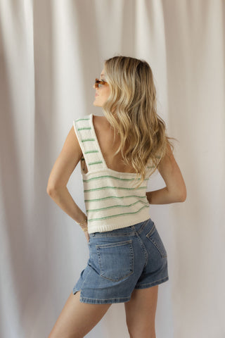 Kiwi Stripe Knit Tank