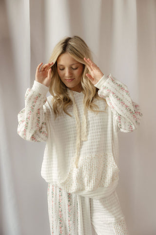 Floral Patchwork Top, White