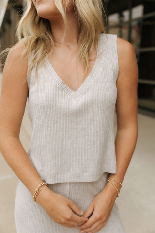 Sloane V Neck Rib Tank, Slate Gray by Z Supply *final sale