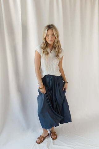 Driftwood Flowy Pants, Navy - The Red Thread Boutique