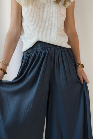 Driftwood Flowy Pants, Navy - The Red Thread Boutique