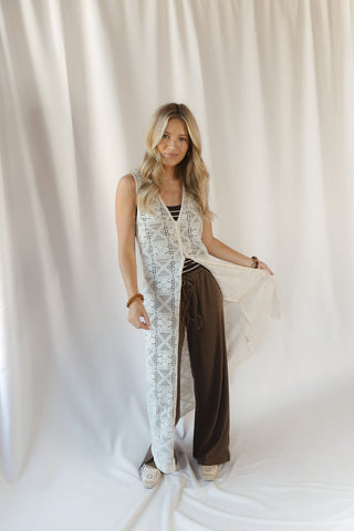 Tessa Longline Crochet Vest - The Red Thread Boutique