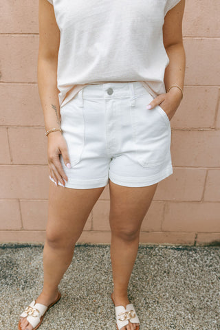 Utility Shorts, White