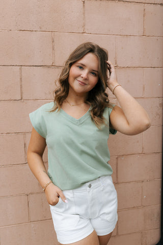 Romy Tee, Aqua Grey