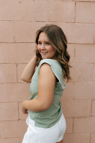 Romy Tee, Aqua Grey