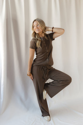 Joanna Top, Brown Heather - The Red Thread Boutique