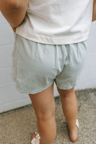 Drawstring Shorts, Sage