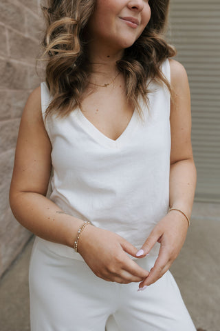 Sloane V Neck Tank, Sea Salt by Z Supply