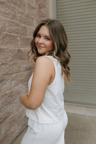 Sloane V Neck Tank, Sea Salt by Z Supply