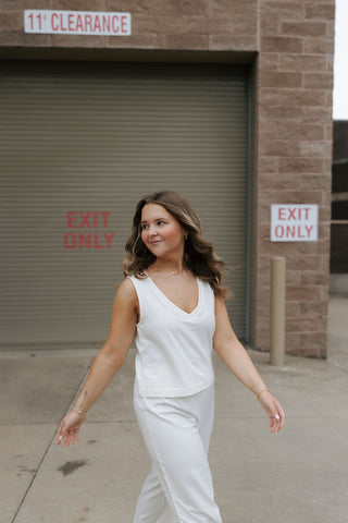 Sloane V Neck Tank, Sea Salt by Z Supply
