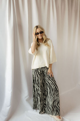 Camille Open Collar Top, Cream - The Red Thread Boutique