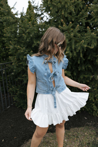 Mid Rise Bubble Hem Mini Skirt