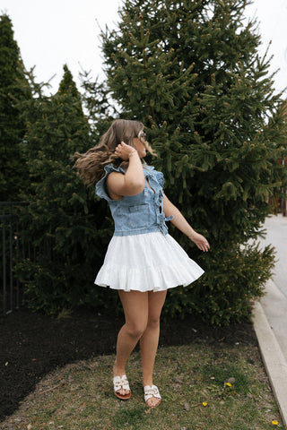 Ruffle Denim Vest