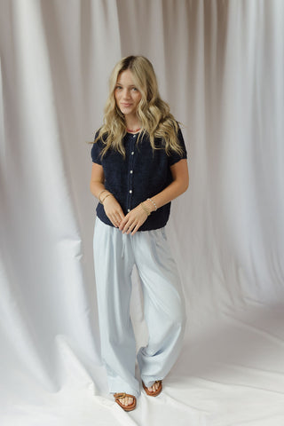 Quinn Fuzzy Knit Cardigan, Navy - The Red Thread Boutique