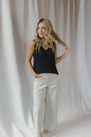 Brooke Tailored Straight Leg Pants, Light Blue - The Red Thread Boutique