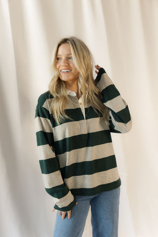 Pierce Top, Stone Pine Stripe - The Red Thread Boutique