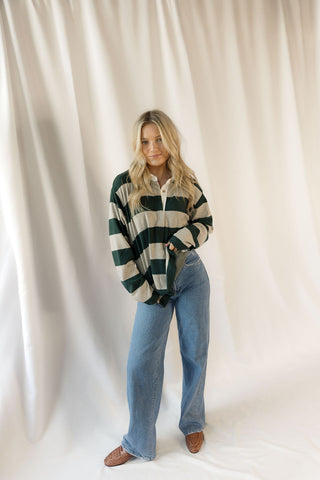 Pierce Top, Stone Pine Stripe - The Red Thread Boutique